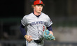 Binghamton Rumble Ponies outfielder Ryan Clifford #3 comes off the field during the fifth...