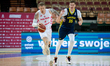 Aleksander Balcerowski and Simon Birgander play during a basketball international friendly...