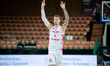 Aleksander Balcerowski plays during the basketball international friendly match between Po...