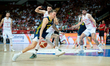 Viktor Gaddefors plays during a basketball international friendly match between Poland and...