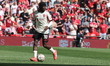 Liverpool's Jeremie Frimpong plays during the FA Community Shield match between Crystal Pa...