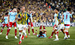 Fenerbahce SK midfielder Archie Brown scores to make it 1-1 and celebrates the goal during...