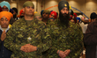 Sikh members of the Canadian Armed Forces (Canadian military) offer prayers at a gurdwara...