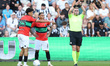 Referee Bos has a VAR moment during the match between Heracles and NEC at the Asito Stadiu...
