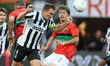 Damon Mirani of Heracles Almelo plays during the match Heracles vs. NEC at the Asito stadi...