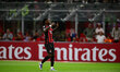 Rafael Leao of AC Milan celebrates after scoring his team's first goal during the Coppa It...