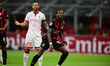 Rafael Leao of AC Milan celebrates after scoring his team's first goal during the Coppa It...