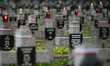 WARSAW, POLAND – AUGUST 14:A general view of the 1920 soldiers’ graves seen during a sole...