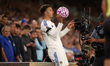 Ethan Ampadu of Leeds United is filmed at close quarters by a Sky TV cameraman during the...