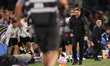 Daniel Farke, Leeds United manager, walks off the pitch at half-time during the Premier Le...