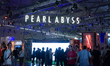 The Pearlabyss booth is at the Cologne trade fair center during the opening day of Gamesco...