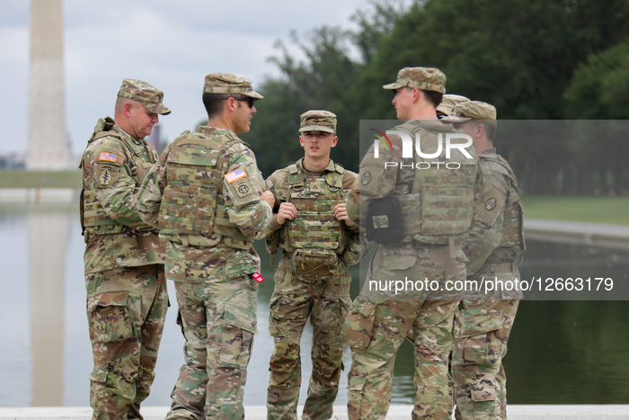 National Guard Troops At Lincoln Memorial