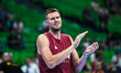 Kristaps Porzingis of Latvia plays during the Aegean Acropolis Tournament 2025, in the mat...