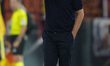 Gianpiero Gasperini, head coach of A.S. Roma, reacts during the Serie A match between AS R...