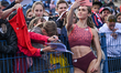 BYDGOSZCZ, POLAND - AUGUST 23:Anastazja Kus of KS AZS UWM Olsztyn meets her fans after fi...