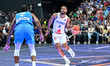 Elie Okobo of France competes with Tyler Dorsey of Greece during the friendly match betwee...