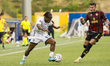 Adama Diarrassouba of Cavese and Eugenio D'Ursi of Sorrento are in action during the Serie...