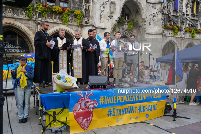 Ukrainian Priests At Ukraine Independence Day In Munich