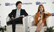 Actress Jessica Chastain and Michel Franco attend a press conference to promote the movie...
