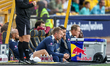 Graham Potter of West Ham watches the action from the dugout during the Carabao Cup match...