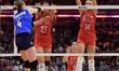 Mayu Ishikawa, team captain of Japan, is in action during the FIVE Volleyball Women's Worl...