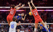 Haruyo Shimamura #3 of Japan is in action during the FIVE Volleyball Women's World Champio...