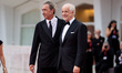 In Venice, Italy, on August 27, 2025, Paolo Sorrentino and Toni Servillo attend the ''La G...