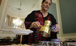 Hanan Rasheed, a Palestinian chef in Mexico, interacts with her counterparts during the pr...