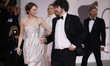 US actress Emma Stone and US actor Aidan Delbis   attends the ''Bugonia'' red carpet durin...