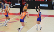 Players of the Netherlands celebrate after scoring during the FIVB Volleyball Women's Worl...