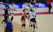 Players of Japan celebrate after scoring during the FIVB Volleyball Women’s World Champion...
