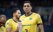 Matheus Bispo dos Santos plays during a match between Argentina and Brazil at the XXII Mem...