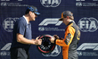 Julio Ricardo Cruz and Oscar Piastri of McLaren after qualifying ahead of the Formula 1 Gr...