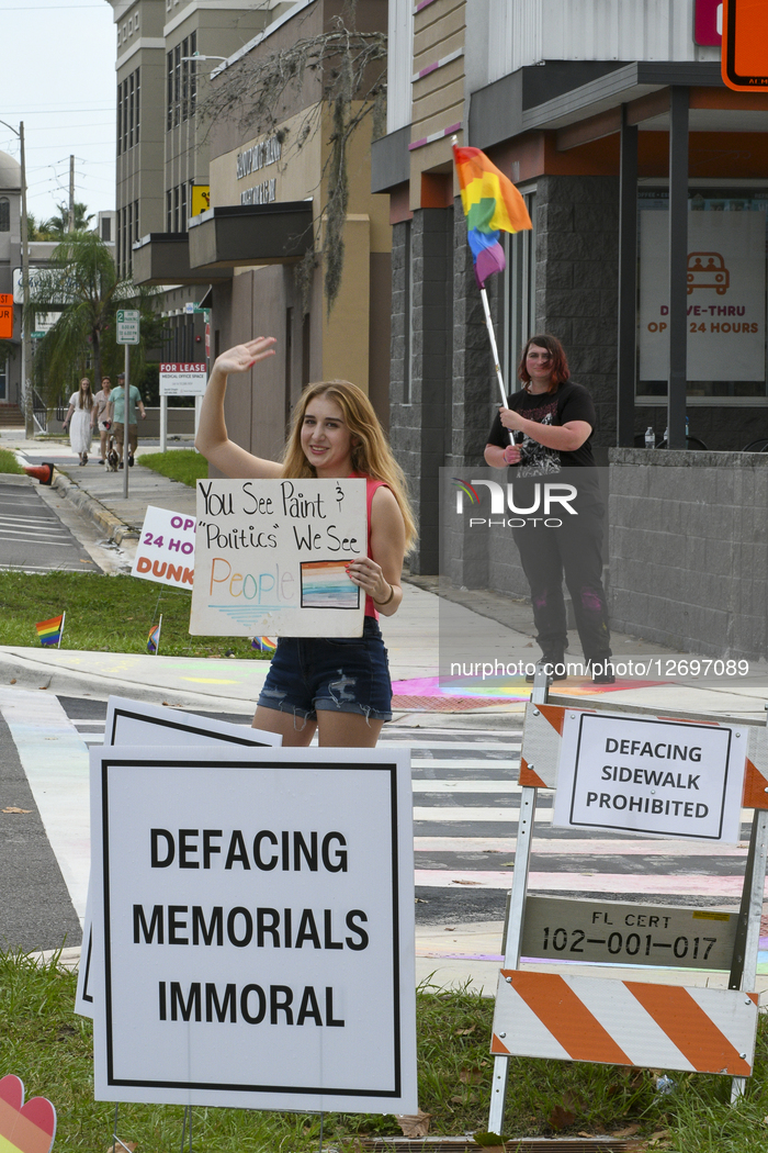 Prohibition Signs For LGBTQIA+ Protesters In Orlando, Florida