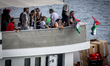 The Global Sumud Flotilla sets sail from Barcelona towards Gaza, in Barcelona, Spain, on A...