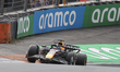Max Verstappen of the Netherlands drives the Oracle Red Bull Racing RB21 Honda RBPT during...