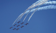 The Canadian Forces Snowbirds perform a maneuver during the Canadian International Air Sho...