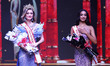 Spain's Lorena Ruiz stands with first runner-up India's Kaziah Mejo after being crowned Mi...