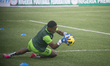 The Ikorodu City goalkeeper warms up as Ikorodu City FC plays a goalless draw against El-K...