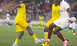 David Andrew Kagbat of Ikorodu City fights for the ball with El-Kanemi players as Ikorodu...