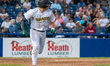 CONNOR MARYNIAK (10) runs towards first base for the Trenton Thunder during a game at Tren...