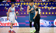 Luka Doncic talks to the referee during the FIBA EuroBasket match between Iceland and Slov...