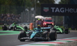 Fernando Alonso of the Aston Martin Cognizant F1 Team drives during the free practice of t...