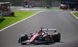 Charles Leclerc of Scuderia Ferrari drives during the free practice of the Italian GP, the...