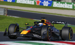 Max Verstappen of the Netherlands drives the Oracle Red Bull Racing RB21 Honda RBPT during...
