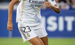 Maelle Lakrar of Real Madrid CF is in action with the ball during the Liga F Moeve footbal...