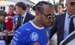 Lewis Hamilton participates in the free practice of the Formula 1 Pirelli Gran Premio d'It...