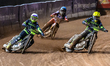 Tom Brennan of Ipswich Witches in white and Adam Ellis of Ipswich Witches in yellow lead N...