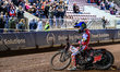 Dan Bewley of Belle Vue Aces acknowledges the fans after the final heat during the Rowe Mo...