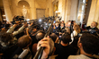 Several journalists cover the session of the confidence vote of the French Prime Minister...